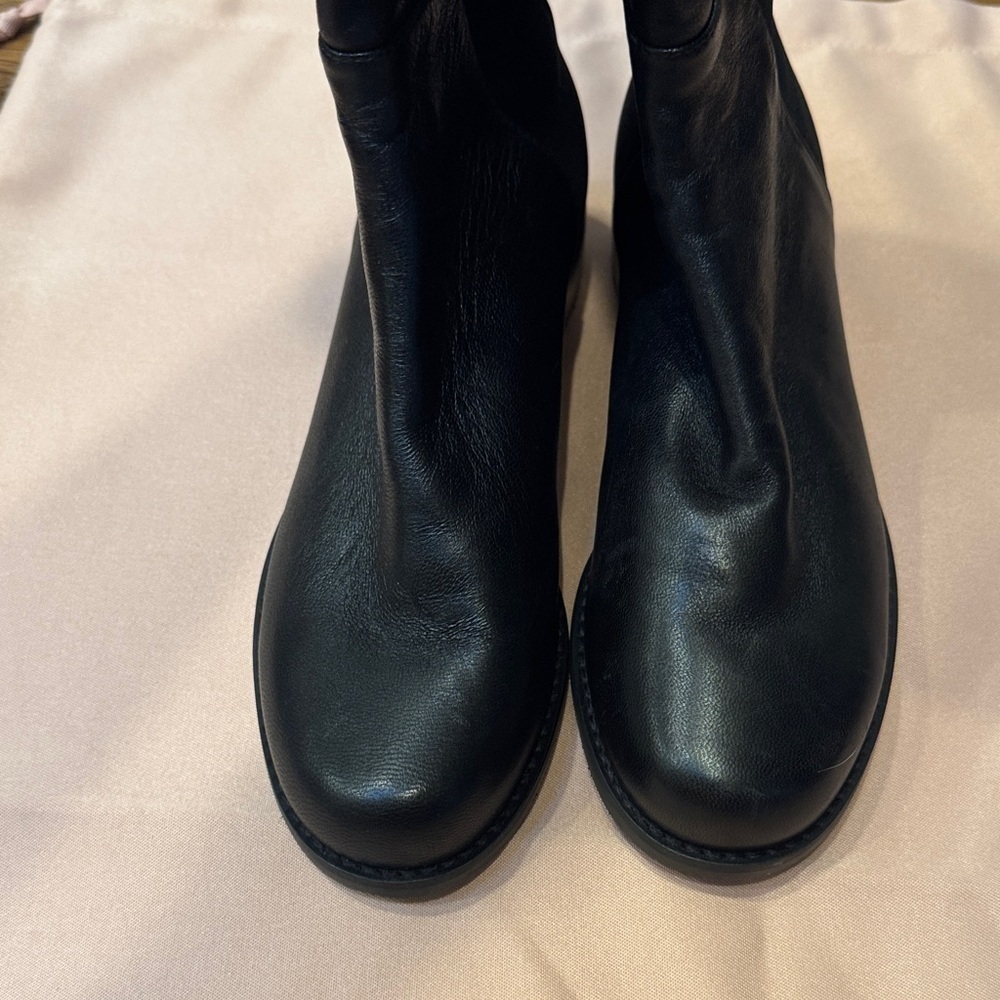 Stuart Weitzman 5050  Black Lambskin Over the Knee Boots Size 5 - Picture 5 of 10